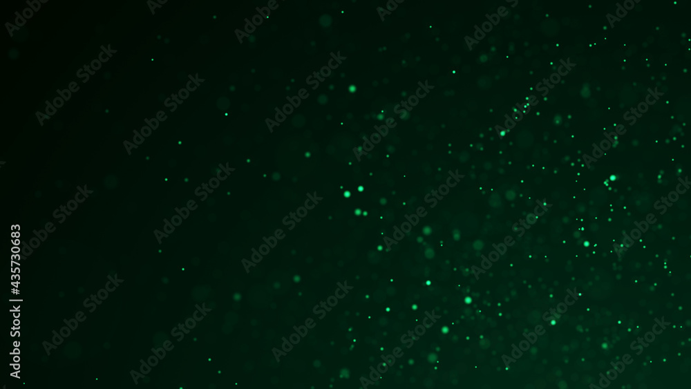 Poster dust green particles. abstract background of particles. dots background. futuristic digital dots bac