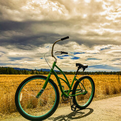 Fototapeta na wymiar bicycle in a valley