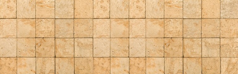Panorama of Natural stone pattern brown floor tile texture and background