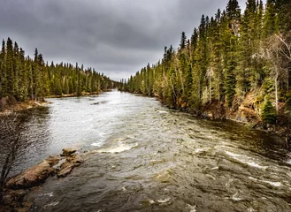 Fotobehang Image of white water rapids on the Grass river in northern Manitoba Canada. © Brian