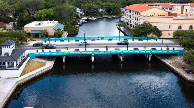 Downtown New Port Richey Florida Cotee River Bridge