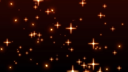 幻想的な金色のパーティクルと火の粉と火花