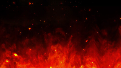 舞う火花と火の粉