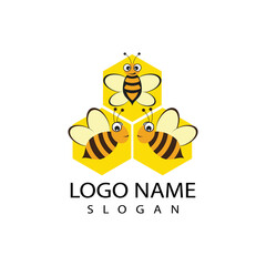 Bee Logo Template vector icon illustration design