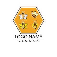 Bee Logo Template vector icon illustration design
