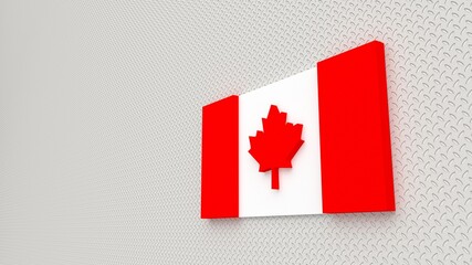 3D Canada flag on abstract background for design content. 3D rendering.