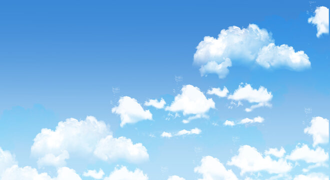 Watercolor style, clear blue sky illustration