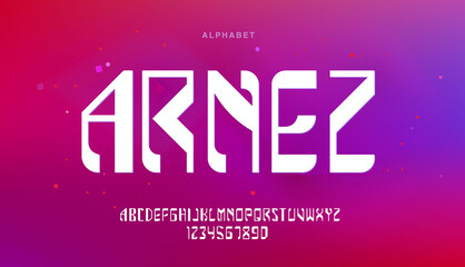 Abstract digital futuristic modern alphabet fonts