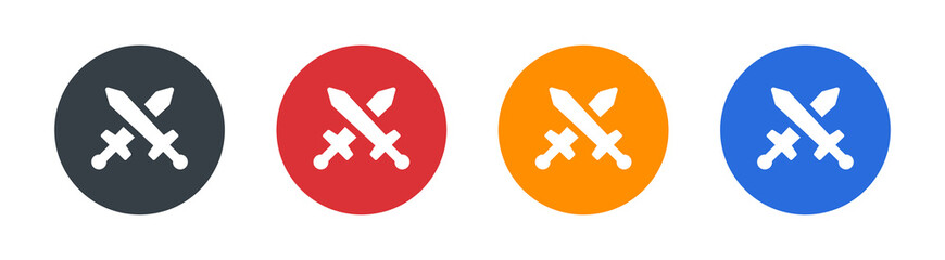 Sword icon vector sign isolated on white. Warrior battle weapon