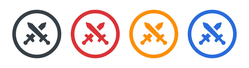 Crossed swords icon. Battle symbol