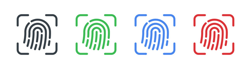 Scan fingerprint icon isolated on white background.