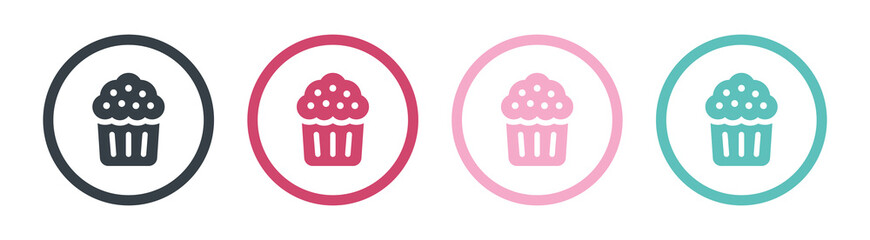 Cupcake icon isolated on white. Bakery homemade