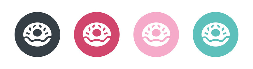 Obraz premium Donut with sprinkles icon set. Isolated on white