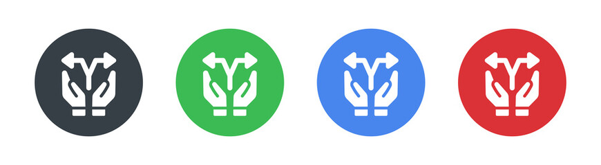 Split icon. Divide by two concept. Sharing symbol vector illustration