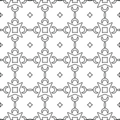 : Geometric vector pattern with Black and white colors. Seamless abstract ornament for wallpapers and backgrounds.