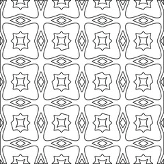 : Geometric vector pattern with Black and white colors. Seamless abstract ornament for wallpapers and backgrounds.