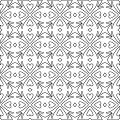 : Geometric vector pattern with Black and white colors. Seamless abstract ornament for wallpapers and backgrounds.