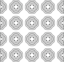 Geometric vector pattern with Black and white colors. Seamless abstract ornament for wallpapers and backgrounds.
