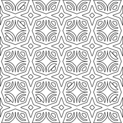 Geometric vector pattern with Black and white colors. Seamless abstract ornament for wallpapers and backgrounds.
