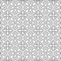 Geometric vector pattern with Black and white colors. Seamless abstract ornament for wallpapers and backgrounds.
