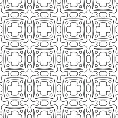Geometric vector pattern with Black and white colors. Seamless abstract ornament for wallpapers and backgrounds.
