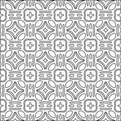Geometric vector pattern with Black and white colors. Seamless abstract ornament for wallpapers and backgrounds.
