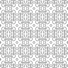 Geometric vector pattern with Black and white colors. Seamless abstract ornament for wallpapers and backgrounds.
