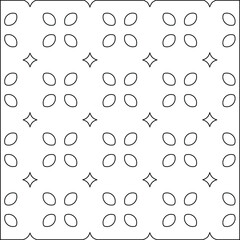 Geometric vector pattern with Black and white colors. Seamless abstract ornament for wallpapers and backgrounds.
