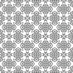 Geometric vector pattern with Black and white colors. Seamless abstract ornament for wallpapers and backgrounds.
