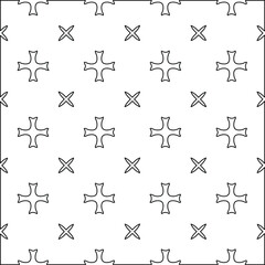 Geometric vector pattern with Black and white colors. Seamless abstract ornament for wallpapers and backgrounds.
