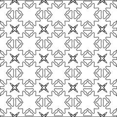 Geometric vector pattern with Black and white colors. Seamless abstract ornament for wallpapers and backgrounds.
