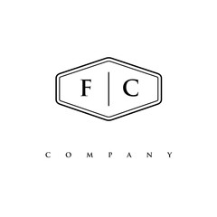 initial FC logo design vector