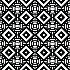 : Geometric vector pattern with Black and white colors. Seamless abstract ornament for wallpapers and backgrounds.