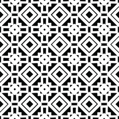 : Geometric vector pattern with Black and white colors. Seamless abstract ornament for wallpapers and backgrounds.