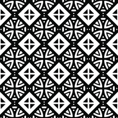 : Geometric vector pattern with Black and white colors. Seamless abstract ornament for wallpapers and backgrounds.