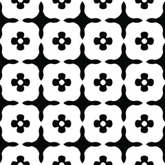 : Geometric vector pattern with Black and white colors. Seamless abstract ornament for wallpapers and backgrounds.
