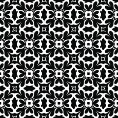 : Geometric vector pattern with Black and white colors. Seamless abstract ornament for wallpapers and backgrounds.