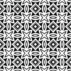 : Geometric vector pattern with Black and white colors. Seamless abstract ornament for wallpapers and backgrounds.