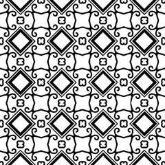 Geometric vector pattern with Black and white colors. Seamless abstract ornament for wallpapers and backgrounds.