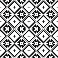Geometric vector pattern with Black and white colors. Seamless abstract ornament for wallpapers and backgrounds.
