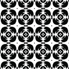 Geometric vector pattern with Black and white colors. Seamless abstract ornament for wallpapers and backgrounds.