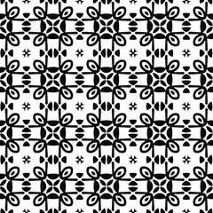 Geometric vector pattern with Black and white colors. Seamless abstract ornament for wallpapers and backgrounds.