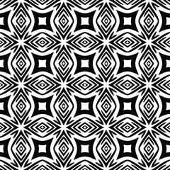 Geometric vector pattern with Black and white colors. Seamless abstract ornament for wallpapers and backgrounds.