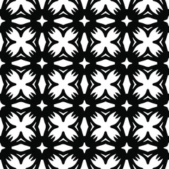 Geometric vector pattern with Black and white colors. Seamless abstract ornament for wallpapers and backgrounds.