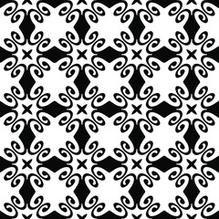 Geometric vector pattern with Black and white colors. Seamless abstract ornament for wallpapers and backgrounds.