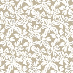 Brown Taupe Botanical Floral Seamless Pattern Background