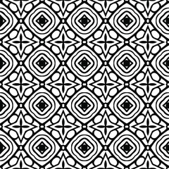 Geometric vector pattern with Black and white colors. Seamless abstract ornament for wallpapers and backgrounds.