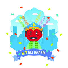 Birthday Jakarta Greeting Card With Traditional Puppet