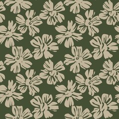 Green Botanical Floral Seamless Pattern Background