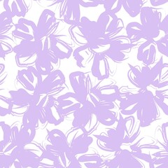 Purple Botanical Floral Seamless Pattern Background